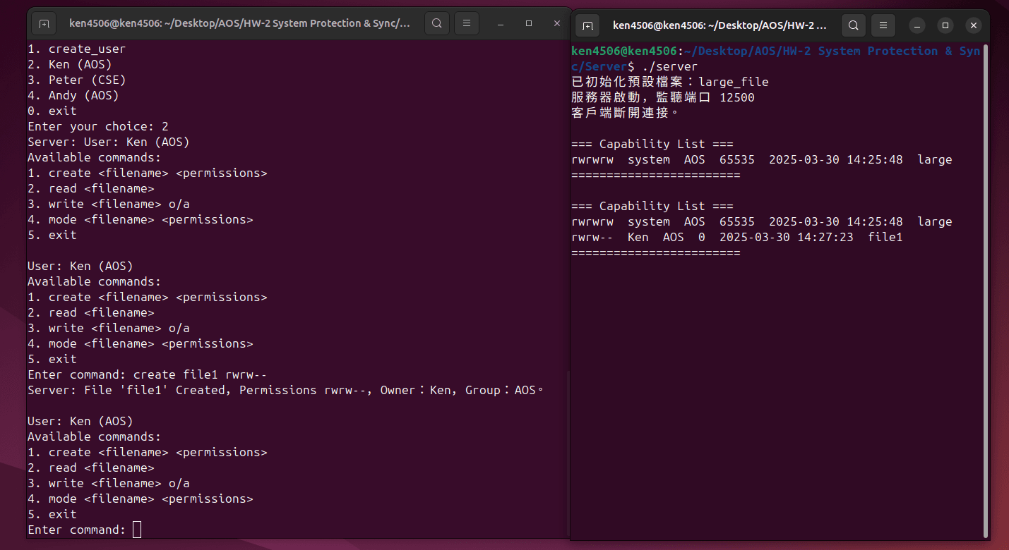 UNIX File System create file