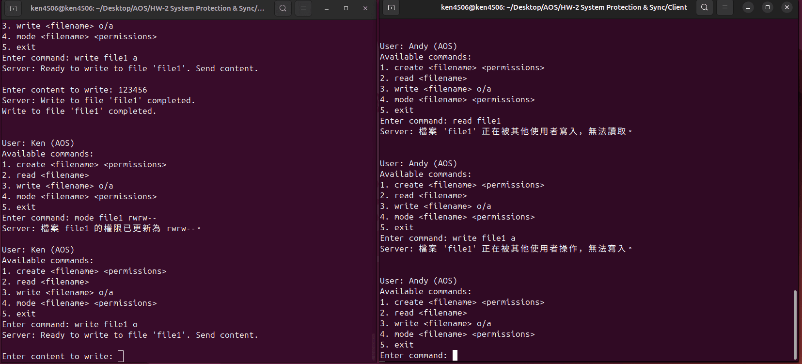 UNIX File System operations